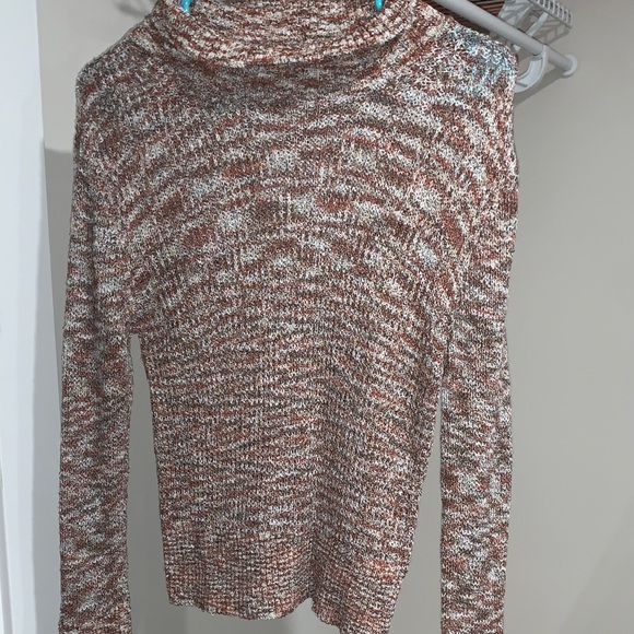 Free People Sweaters - Free People Marled Brown and Cream Turtleneck Sweater